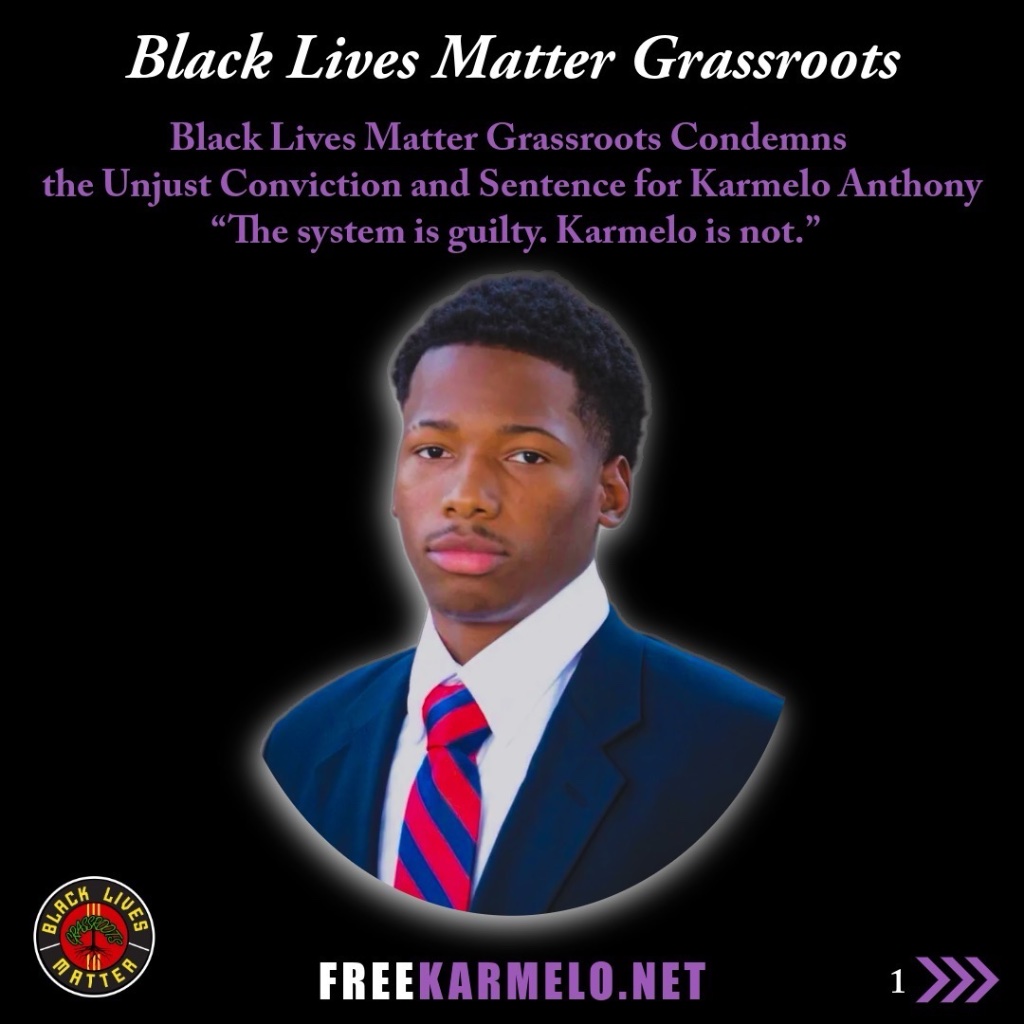 Black Lives Matter Grassroots statement condemning Karmelo Anthony’s conviction and sentence.